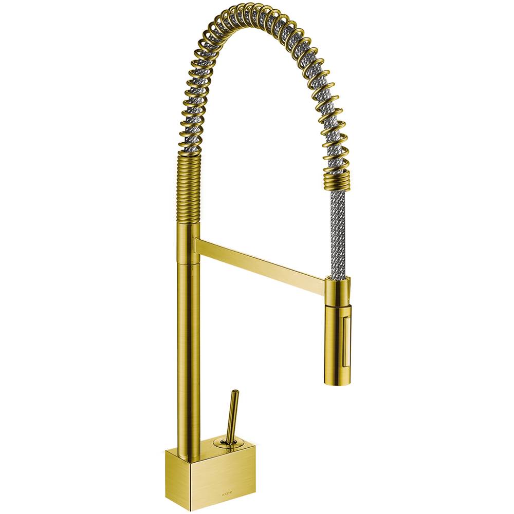 Axor Starck Semi-Pro Kitchen Faucet 2-Spray, 1.75 GPM in Brushed Gold Optic