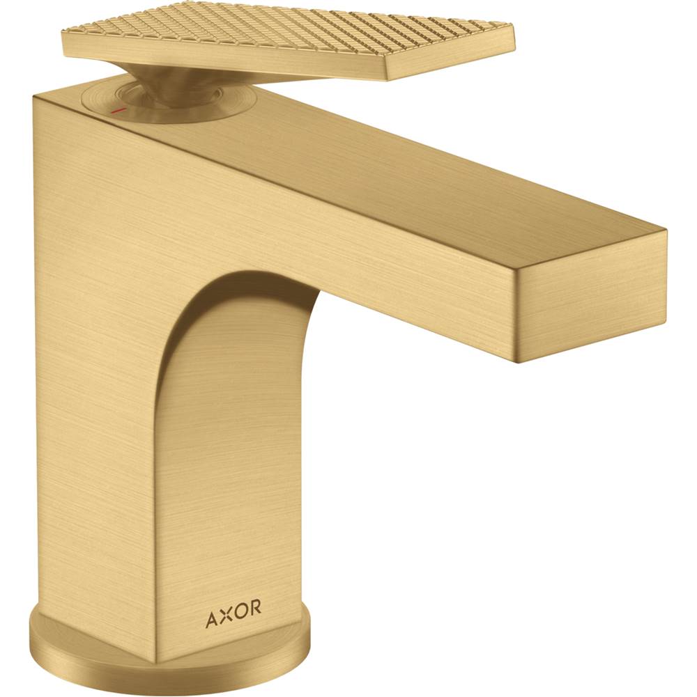 Axor Citterio Single-Hole Faucet 90 with Pop-Up Drain- Rhombic Cut, 1.2 GPM in Brushed Gold Optic