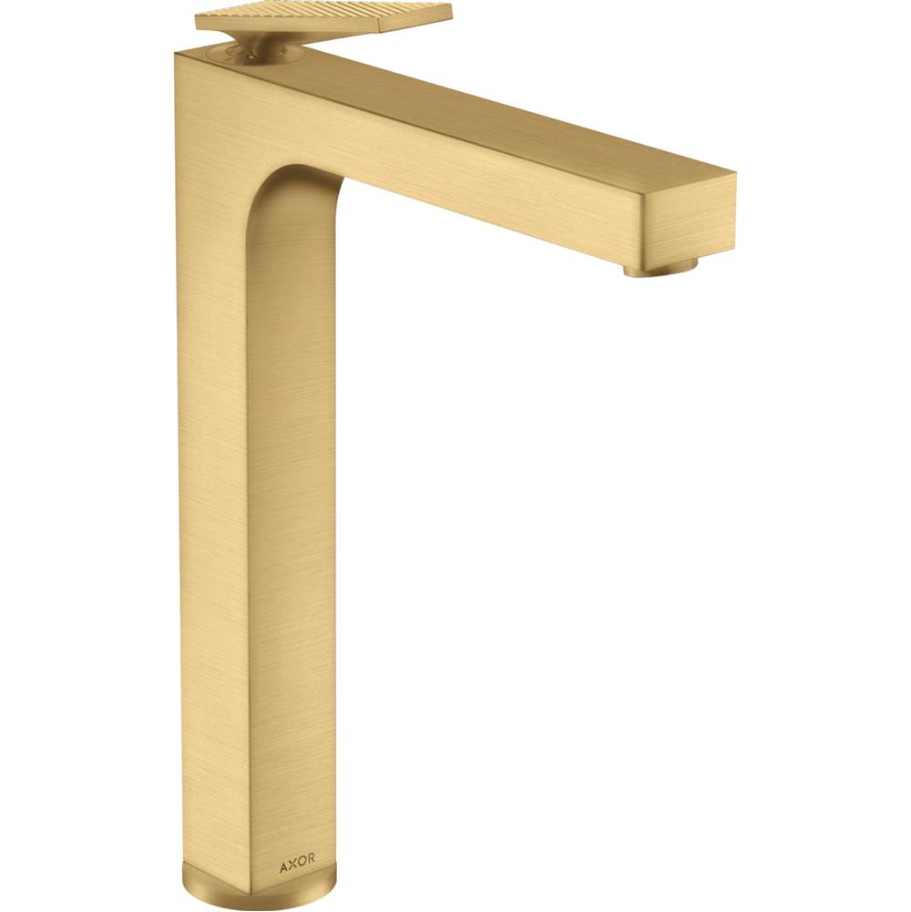 Axor Citterio Single-Hole Faucet 280 with Pop-Up Drain- Rhombic Cut, 1.2 GPM in Brushed Gold Optic
