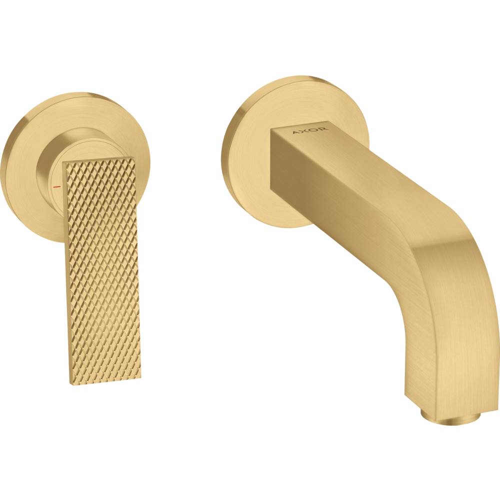 Axor Citterio Wall-Mounted Single-Handle Faucet Trim- Rhombic Cut, 1.2 GPM in Brushed Gold Optic