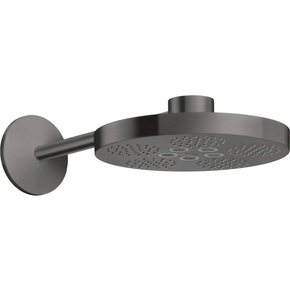 Axor ONE Showerhead 280 2-Jet with Showerarm Trim, 2.5 GPM in Brushed Black Chrome