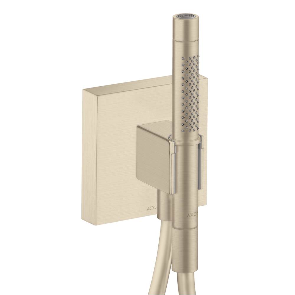 Axor ShowerSolutions AX Handshower Holder with Outlet 5'' x 5'' with Handshower, 1.75 GPM in Brushed Nickel