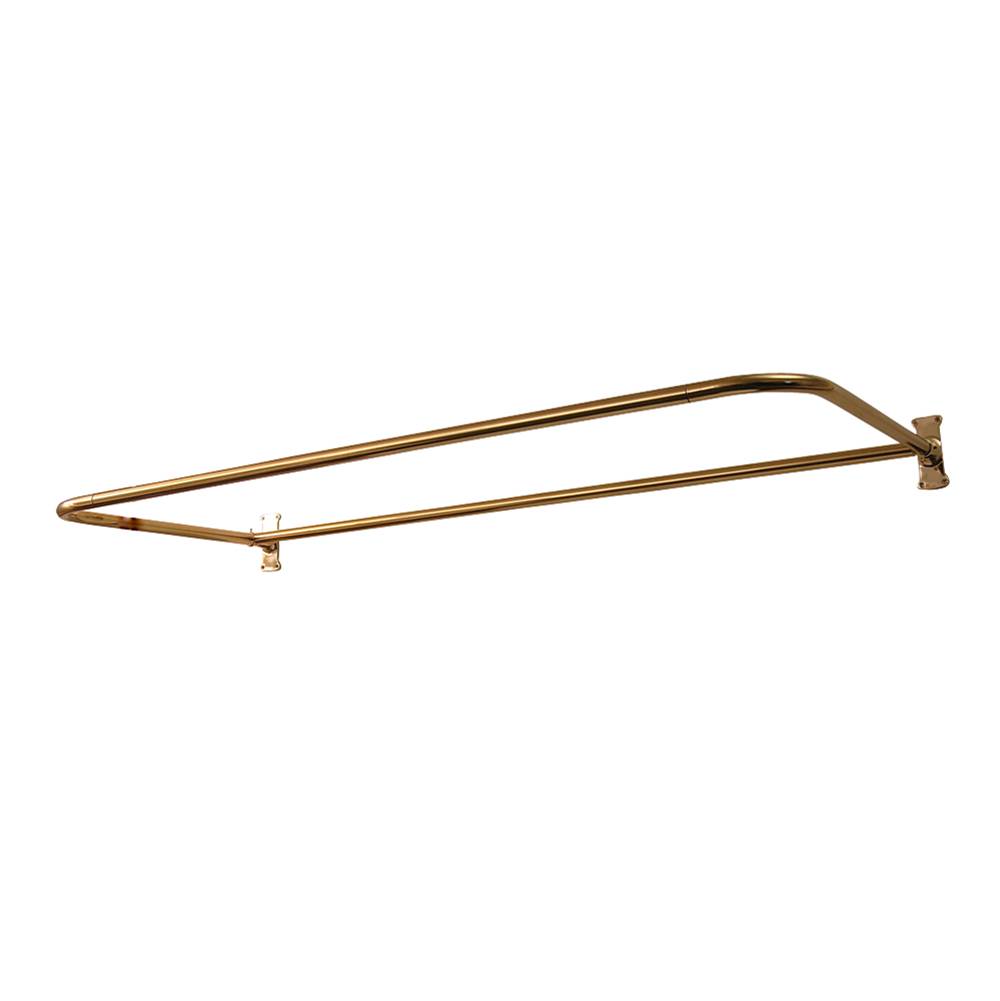 Barclay 4145 ''D'' Shower Rod, 60 x 26'', w/Flanges, Polished Brass