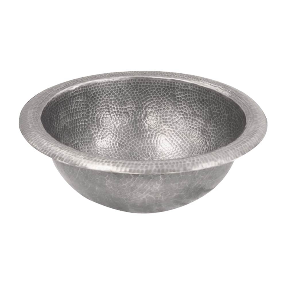 Barclay Abner Round Self Rimming Basin, Hammered Pewter