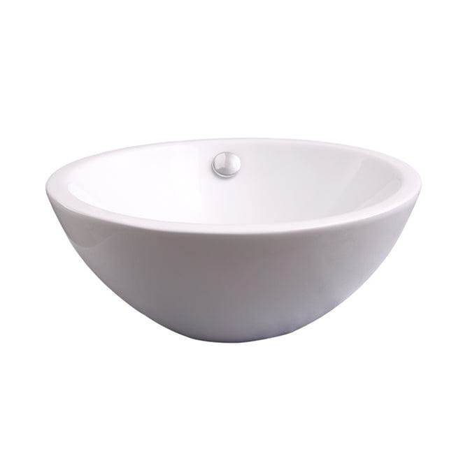 Barclay Dayton Above Counter Basin 15''Oval, No Faucet Holes ,W/OF,WH