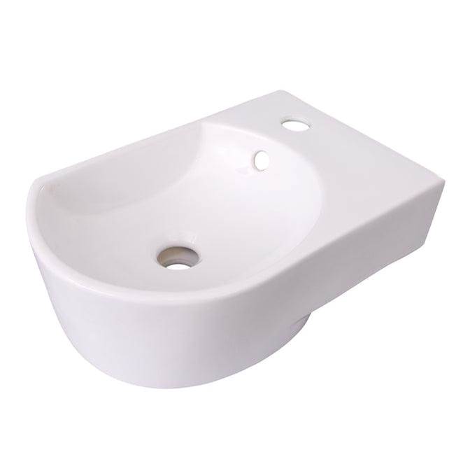 Barclay Ambia Rect WallHung 16'',CircleBasin, Faucet hole on Left,WH