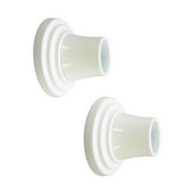 Barclay Decorative Stepped Flange 1'',Pair, White