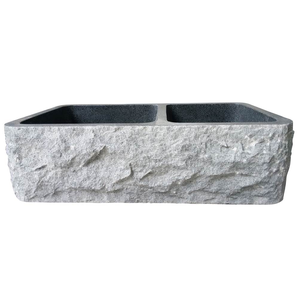 Barclay Brandi 36'' Granite Dbl BowlFarmerSink, Chiseled Frnt,GPBG