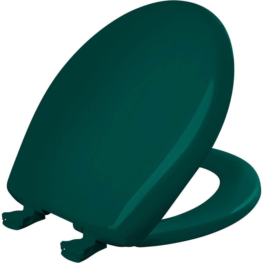 Bemis Round Plastic Toilet Seat with WhisperClose with EasyClean & Change Hinge and STA-TITE in Teal