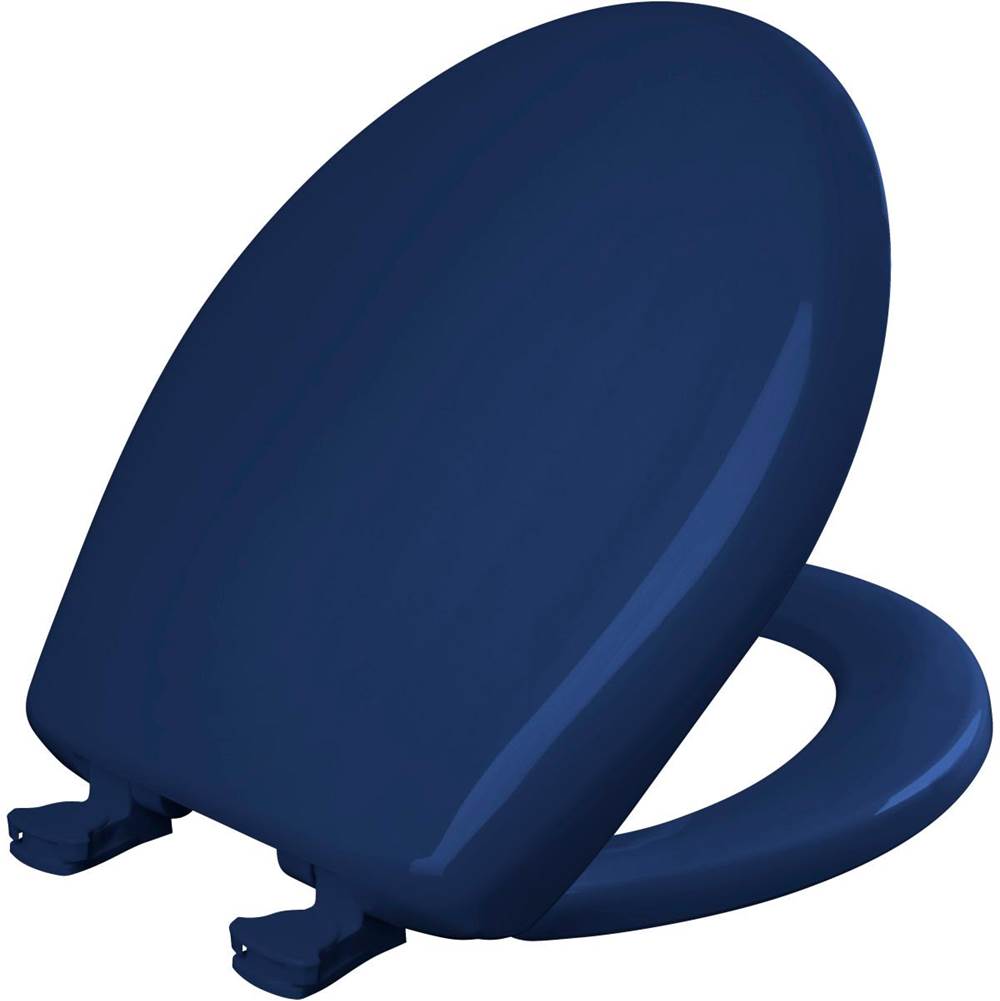 Bemis Round Plastic Toilet Seat with WhisperClose with EasyClean & Change Hinge and STA-TITE in Colonial Blue