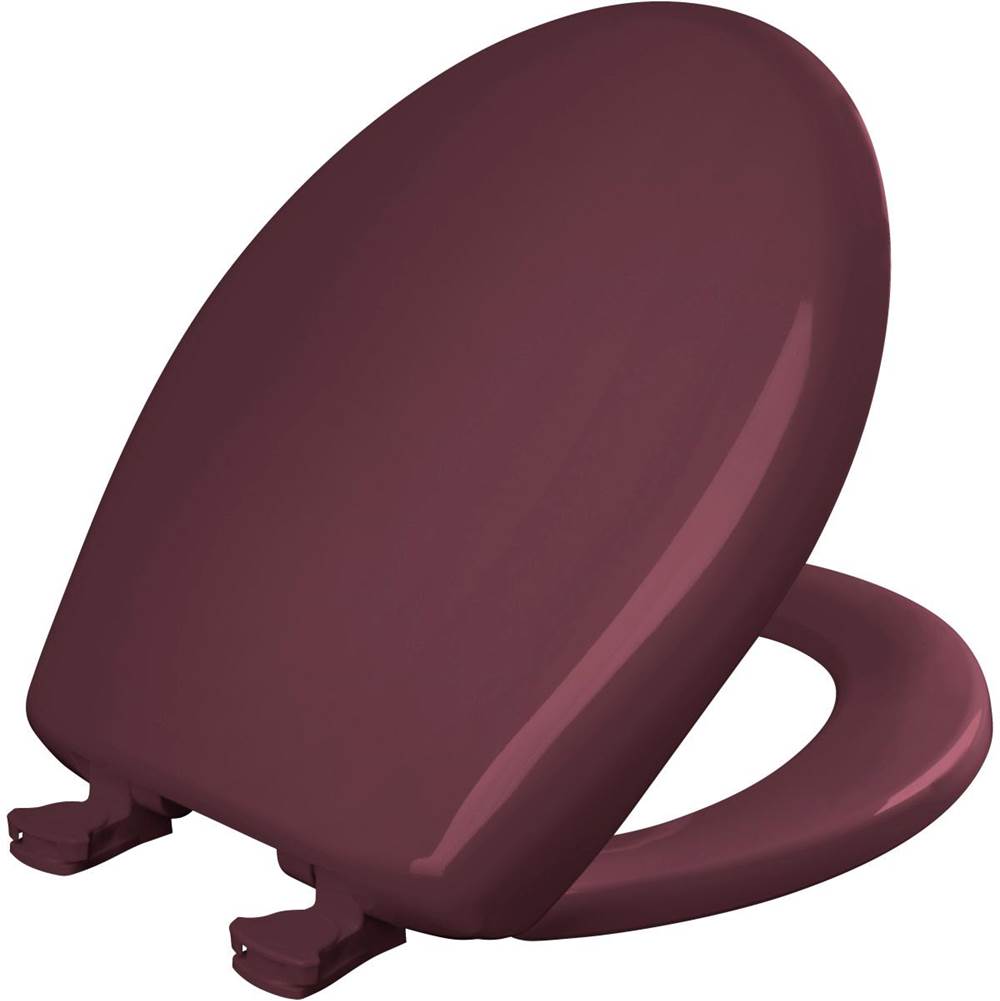 Bemis Round Plastic Toilet Seat with WhisperClose with EasyClean & Change Hinge and STA-TITE in Loganberry
