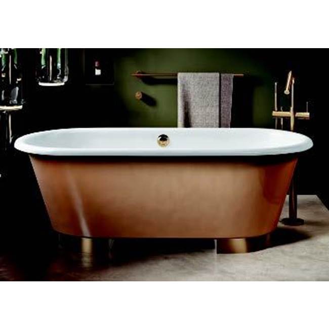 Cheviot Products Cambridge Tub, White In, Custom Out, Chrome Feet