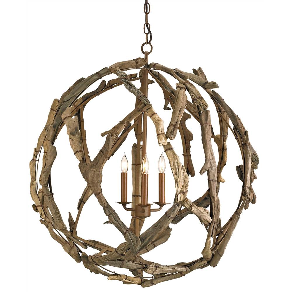 Currey And Company Driftwood Orb Chandelier