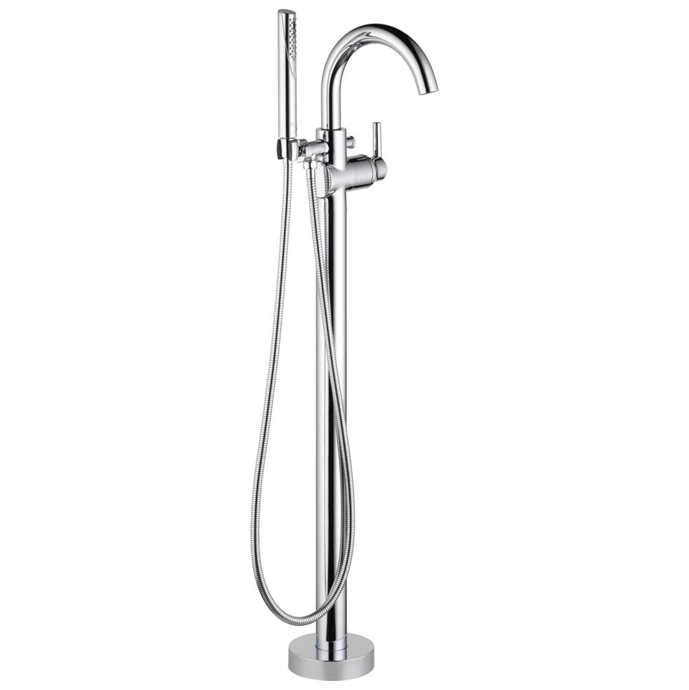 Delta Faucet Trinsic® Single Handle Floor Mount Tub Filler Trim with Hand Shower