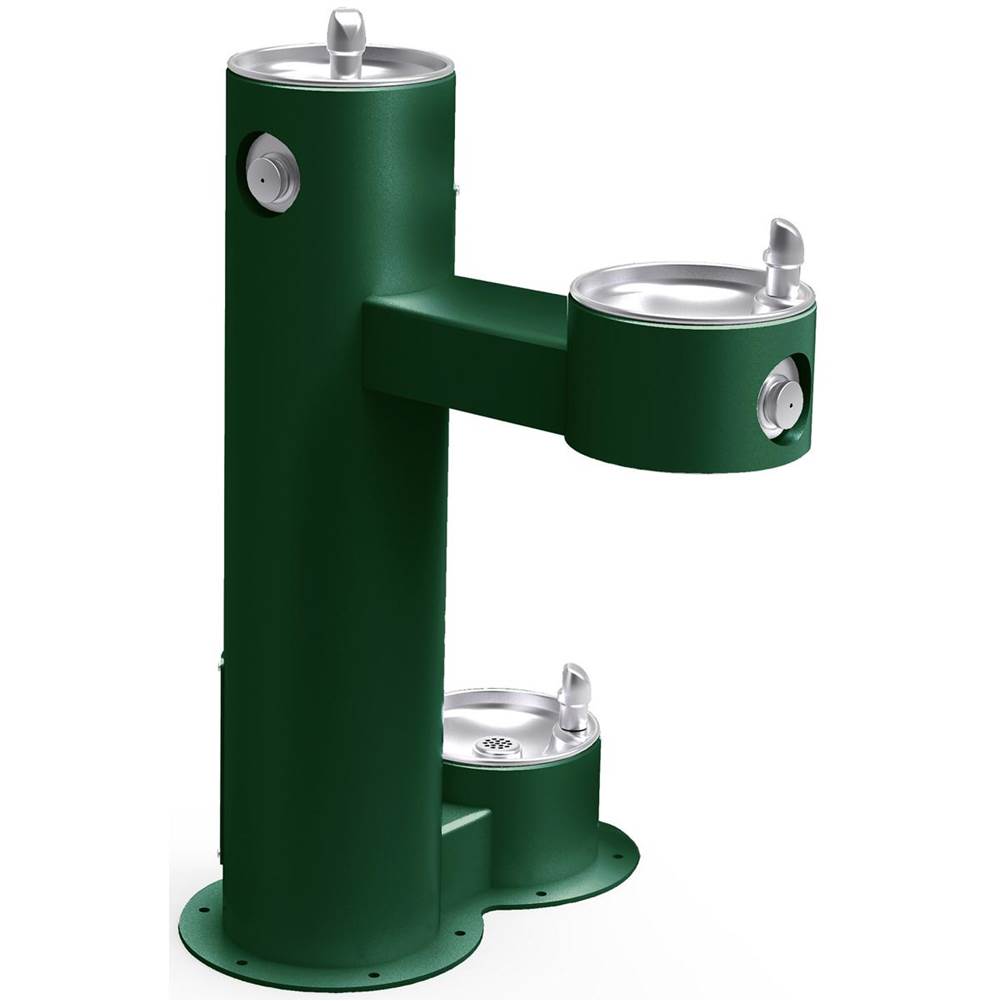 Elkay Outdoor Fountain Bi-Level Pedestal with Pet Station, Non-Filtered Non-Refrigerated Evergreen