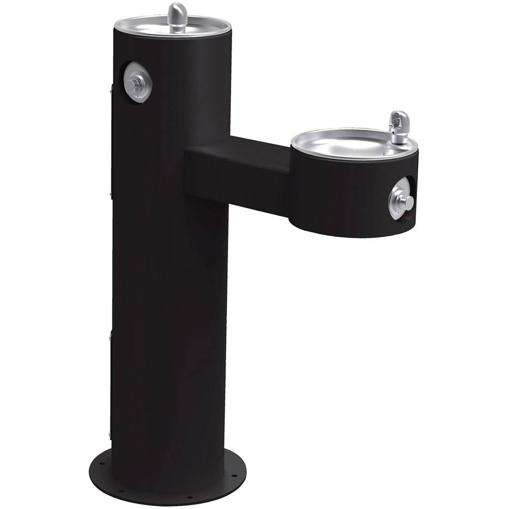 Elkay Outdoor Fountain Bi-Level Pedestal Non-Filtered, Non-Refrigerated Freeze Resistant Black