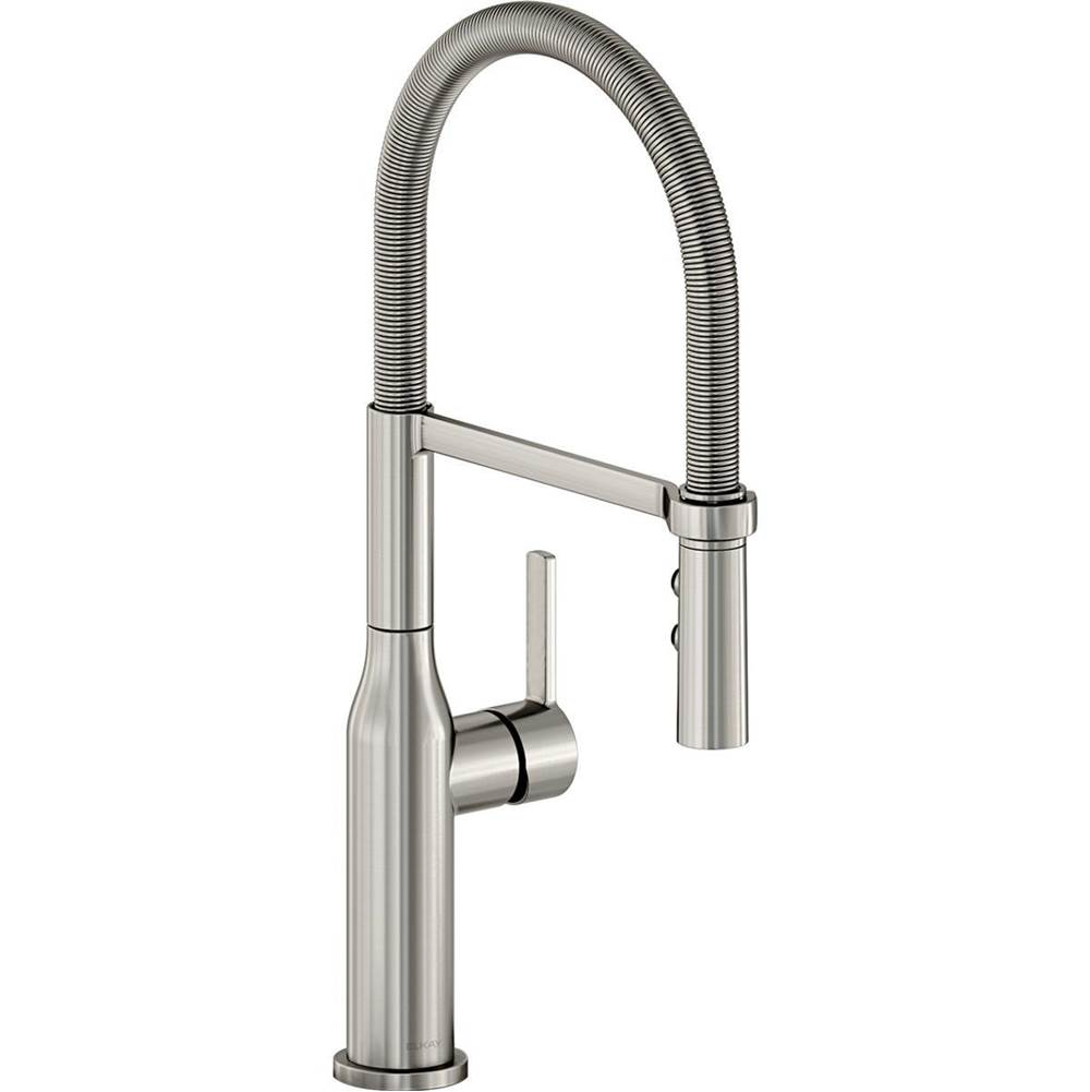 Elkay Avado Single Hole Kitchen Faucet with Semi-professional Spout and Forward Only Lever Handle, Lustrous Steel