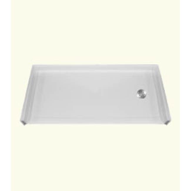 Health at Home RBSP 60x30'' Barrier-free acrylic shower pan. White. Center drain