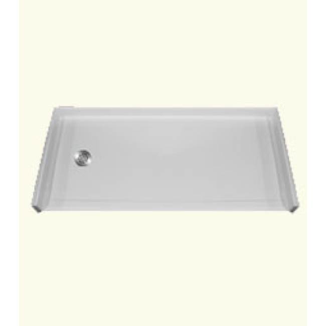 Health at Home RBSP 60x36'' Barrier-free acrylic shower pan. White. Center drain
