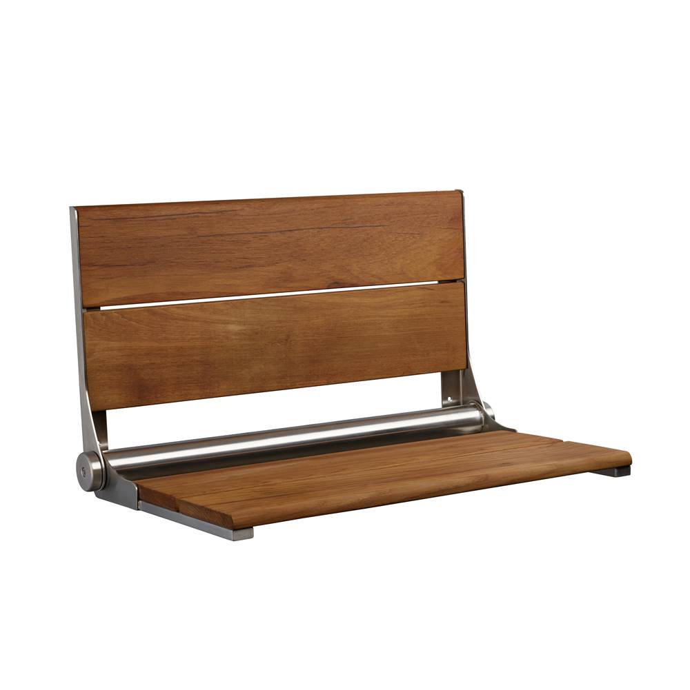 Health at Home 18'' Teak seat. Brushed Stainless frame. Up to 500lbs.