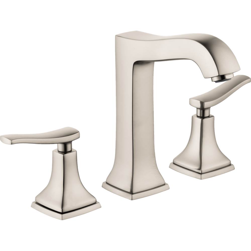 Hansgrohe Metropol Classic Widespread Faucet 160 with Lever Handles and Pop-Up Drain, 1.2 GPM in Brushed Nickel