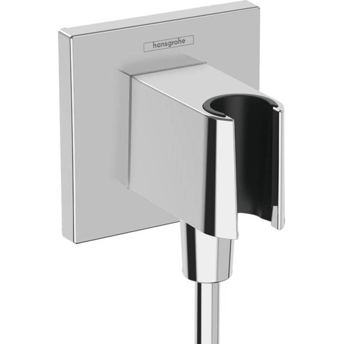 Hansgrohe FixFit E Wall Outlet with Handshower Holder in Chrome