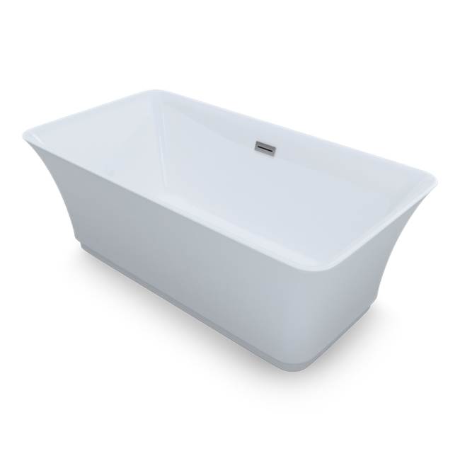 Jetta Flare - 59X30 Wht Freestand Tub Center Drain W/White W&O