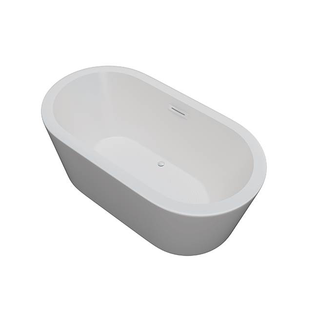 Jetta Pandora - 59X32 Wht Freestand Tub Center Drain W/Chrome W&O