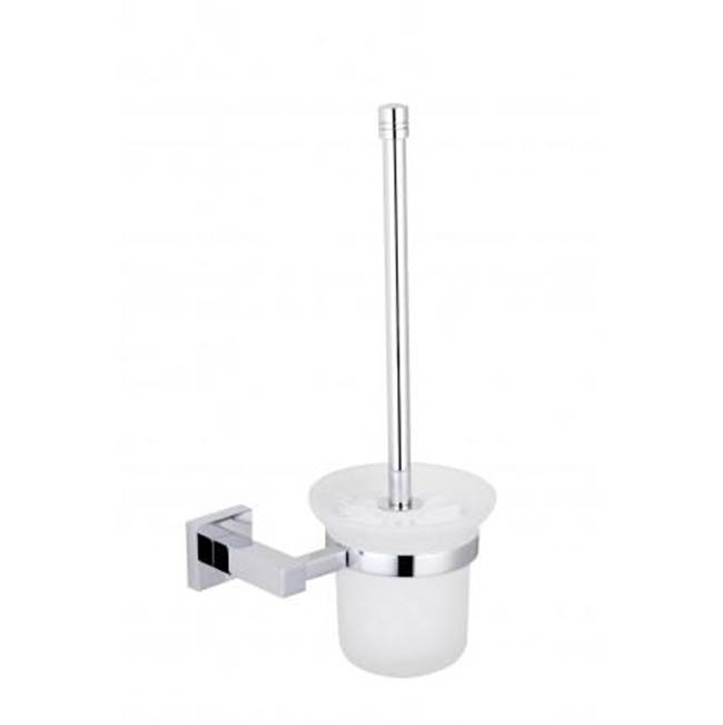 Kartners LONDON - Wall Mounted Toilet Brush Set with Frosted Glass-New World Bronze