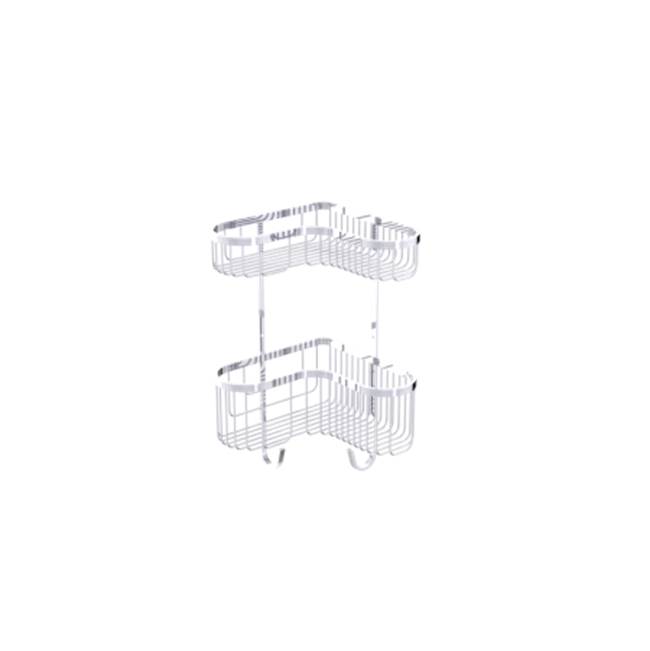Kartners Bath & Shower Baskets - Double Wire Basket-Brushed Brass