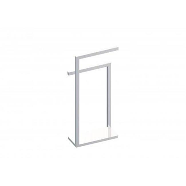 Kartners Free Standing - Square Double Towel Rail (Opposing Sides)-Glossy White
