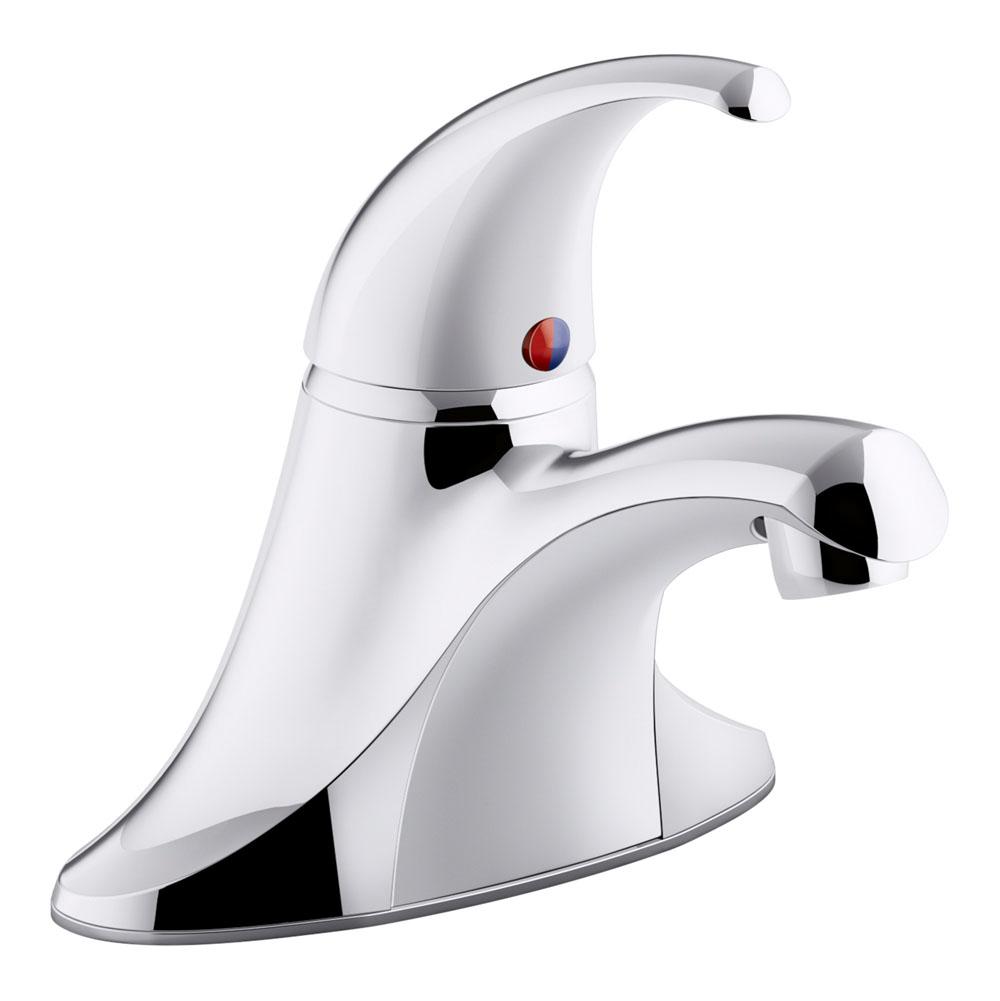 Kohler Coralais® single-handle centerset bathroom sink faucet with plastic pop-up drain and lift rod