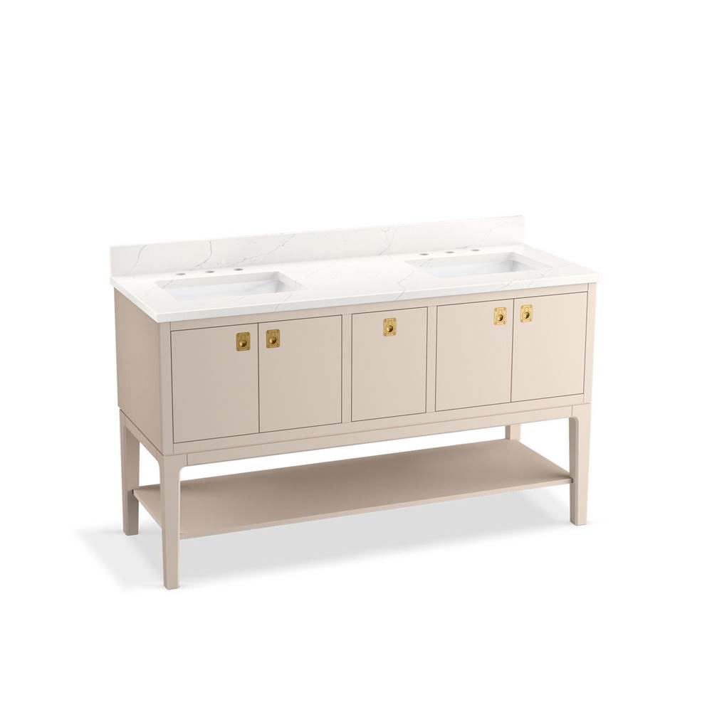 Kohler Seagrove™ by Studio McGee 60'' bathroom vanity cabinet with sinks and quartz top