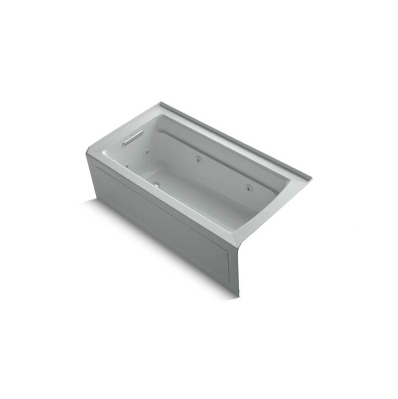 Kohler Archer® 60'' x 32'' alcove whirlpool bath with integral apron, left-hand drain and heater