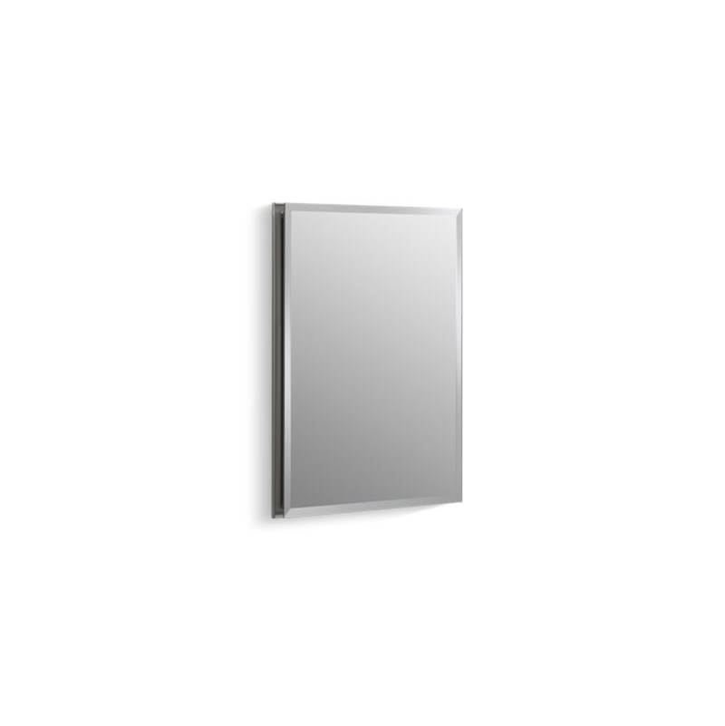 Kohler 16'' W x 20'' H aluminum single-door medicine cabinet with mirrored door, beveled edges