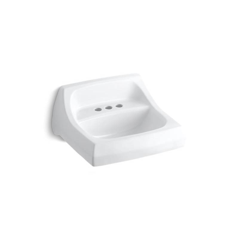 Kohler Kingston™ 21-1/4'' x 18-1/8'' wall-mount/concealed arm carrier bathroom sink with 4'' centerset faucet holes