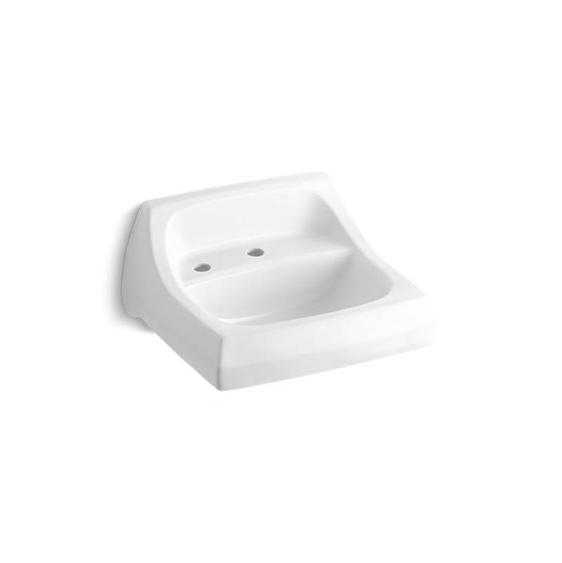 Kohler Kingston™ 21-1/4'' x 18-1/8'' wall-mount/concealed arm carrier bathroom sink with single faucet hole and left-hand soap dispenser hole