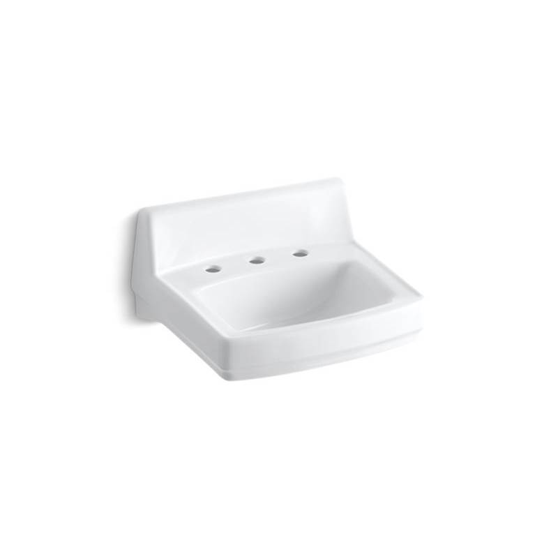 Kohler Greenwich™ 20-3/4'' x 18-1/4'' wall-mount/concealed arm carrier bathroom sink with widespread faucet holes and no overflow