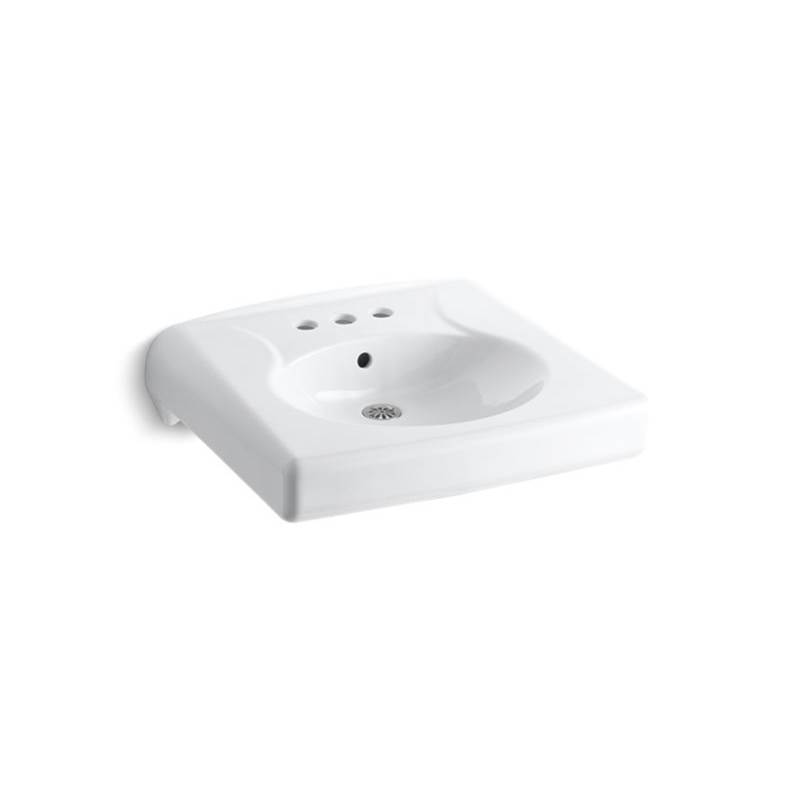 Kohler Brenham™ Wall-mounted or concealed carrier arm mounted commercial bathroom sink with 4'' centerset faucet holes