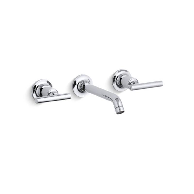 Kohler Purist® Widespread wall-mount bathroom sink faucet trim with 6-1/4'' spout and lever handles, requires valve