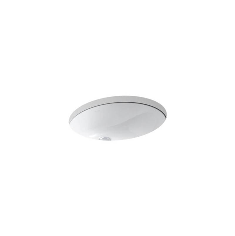 Kohler Caxton® Oval 17'' x 14'' Undermount bathroom sink with glazed underside