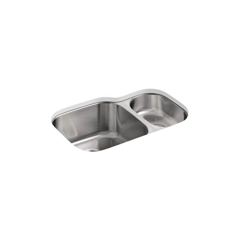 Kohler Undertone® 30-3/4'' x 20-1/8'' x 9-5/8'' Undermount high/low double kitchen sink