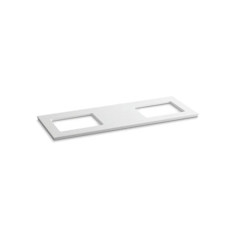 Kohler Solid/Expressions® 61'' vanity-top with double Verticyl® rectangular cutout