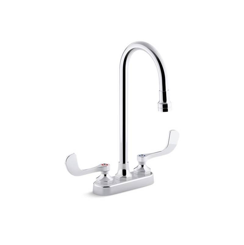 Kohler Triton® Bowe® 0.5 gpm centerset bathroom sink faucet with aerated flow, gooseneck spout and wristblade handles, drain not included