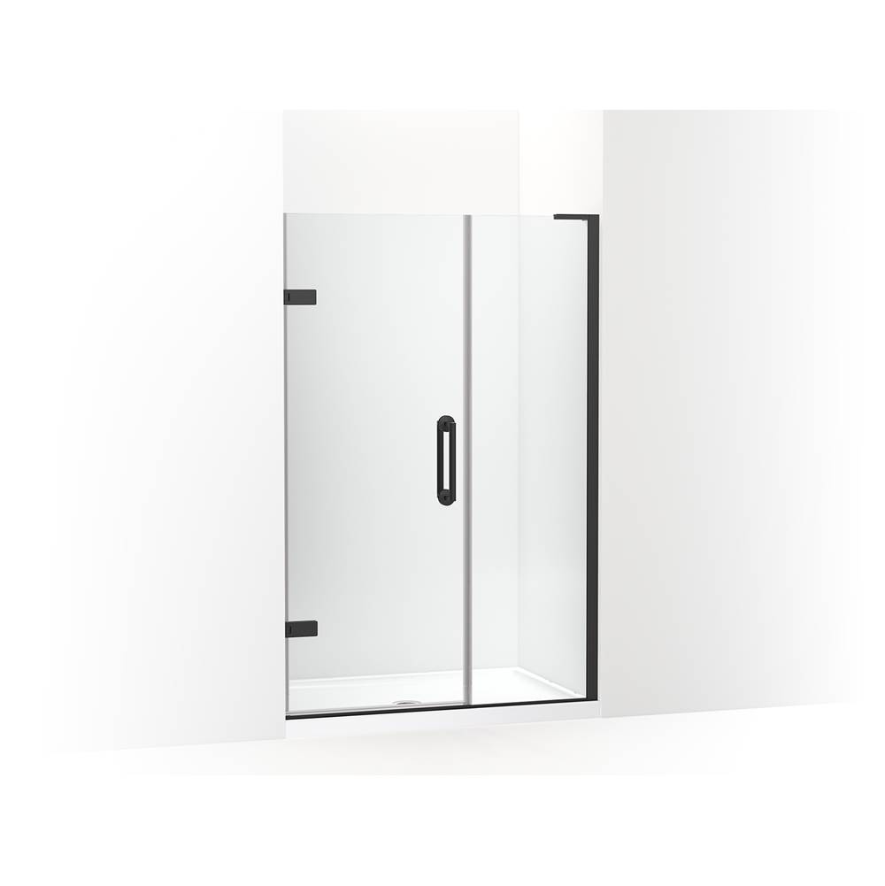 Kohler Components™ Frameless pivot shower door, 71-3/4'' H x 46 - 46-3/4'' W, with 3/8'' thick Crystal Clear glass