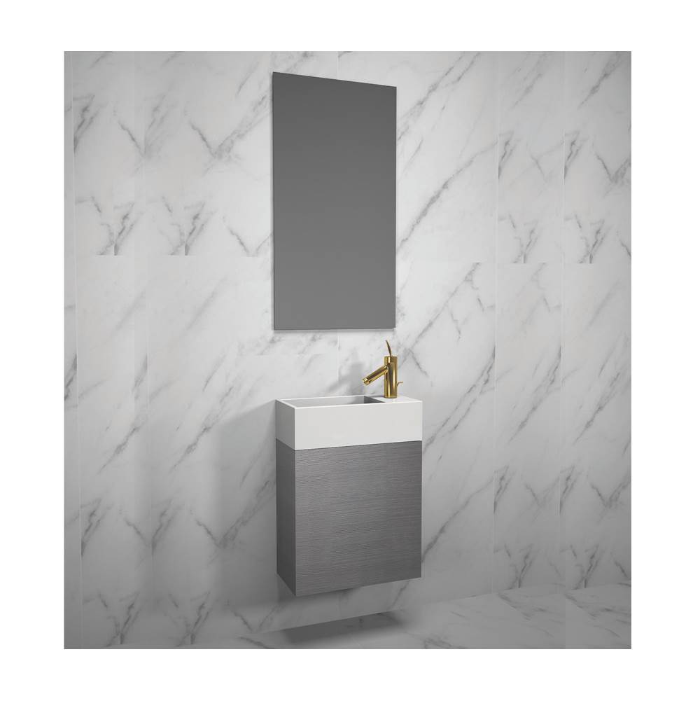 Madeli Petite 19'' Ash Grey, Wall Hung Cabinet.Non-Handed Door, 18-7/8'' X 9-7/16'' X 20''