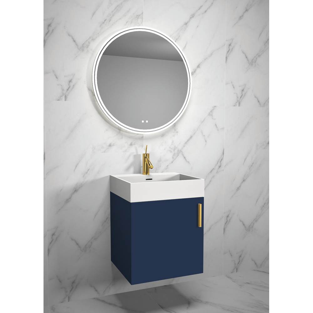 Madeli Compact 20''. Sapphire, Wall Hung Cabinet, Brushed Nickel Handle (X1), 19-11/16''X 18'' X 20''