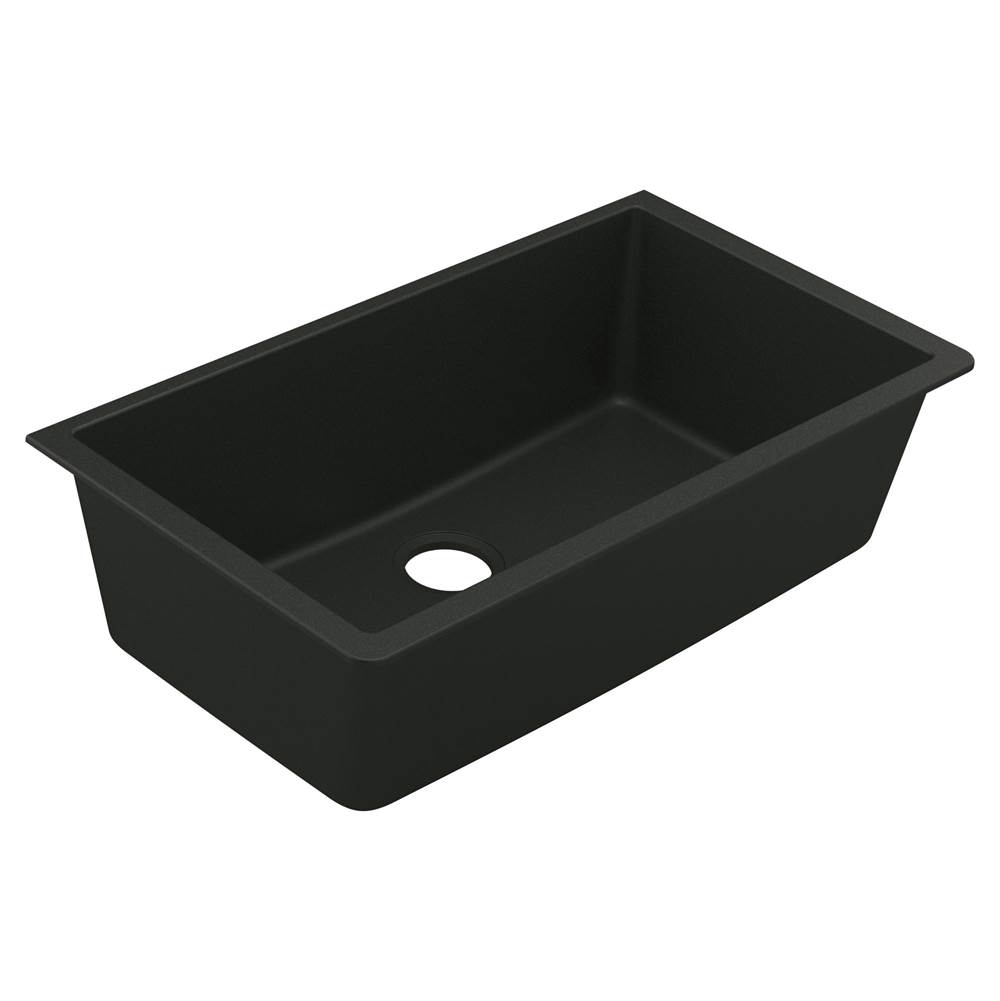 Moen 33-Inch Wide x 9.5-Inch Deep Undermount Granite Single Bowl Kitchen Sink, Black