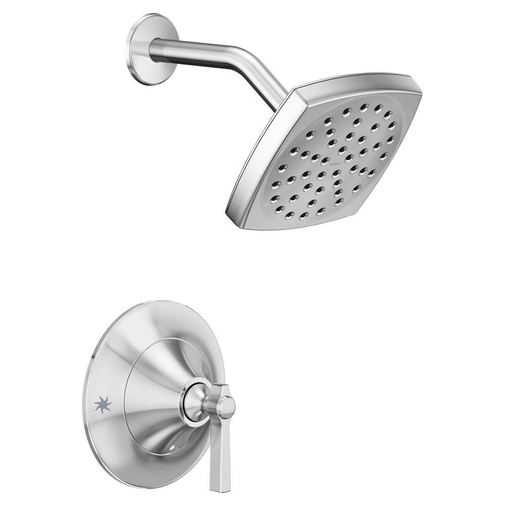 Moen Flara Posi-Temp Rain Shower 1-Handle with Eco-Performance Shower Only Faucet Trim Kit in Chrome (Valve Sold Separately)