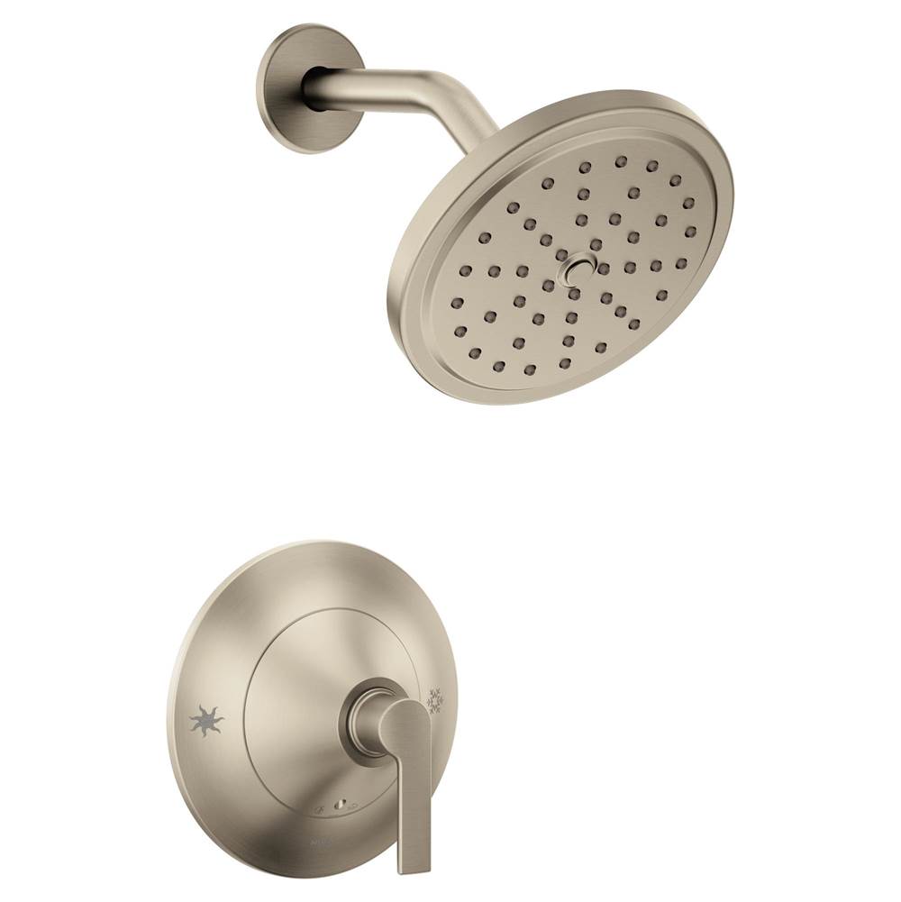 Moen Doux 1-Handle Eco-Performance Posi-Temp Shower Faucet Trim Kit in Brushed Nickel (Valve Sold Separately)